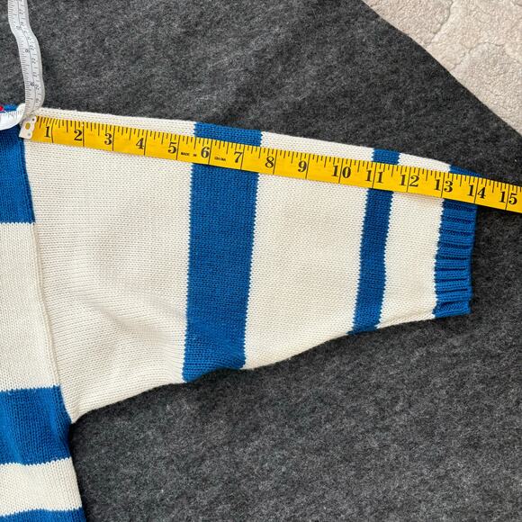 VINTAGE BEACH STYLE STRIPED COTTON SWEATER SIZE M/L - Picture 7 of 10